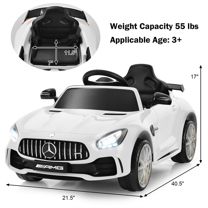 12V Kids Ride On Car, Mercedes Benz GTR Battery Powered Electric Vehicle with Remote Control