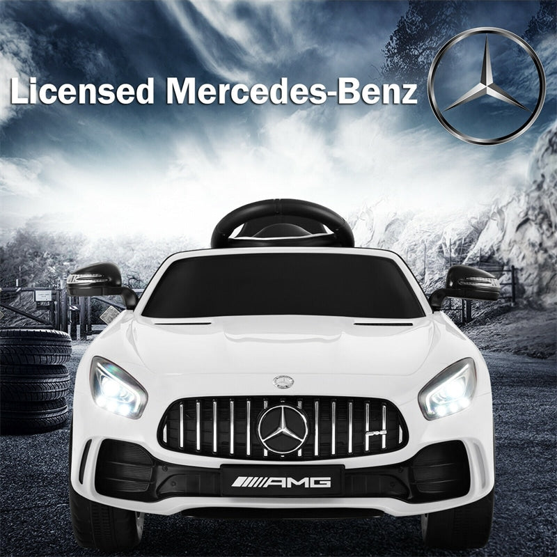 12V Kids Ride On Car, Mercedes Benz GTR Battery Powered Electric Vehicle with Remote Control