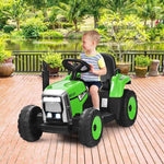 12V Kids Ride-On Tractor with Detachable Trailer, 3-Gear Ground Loader, LED Lights, Remote Control, Battery Powered Tractor Toy for Ages 3+