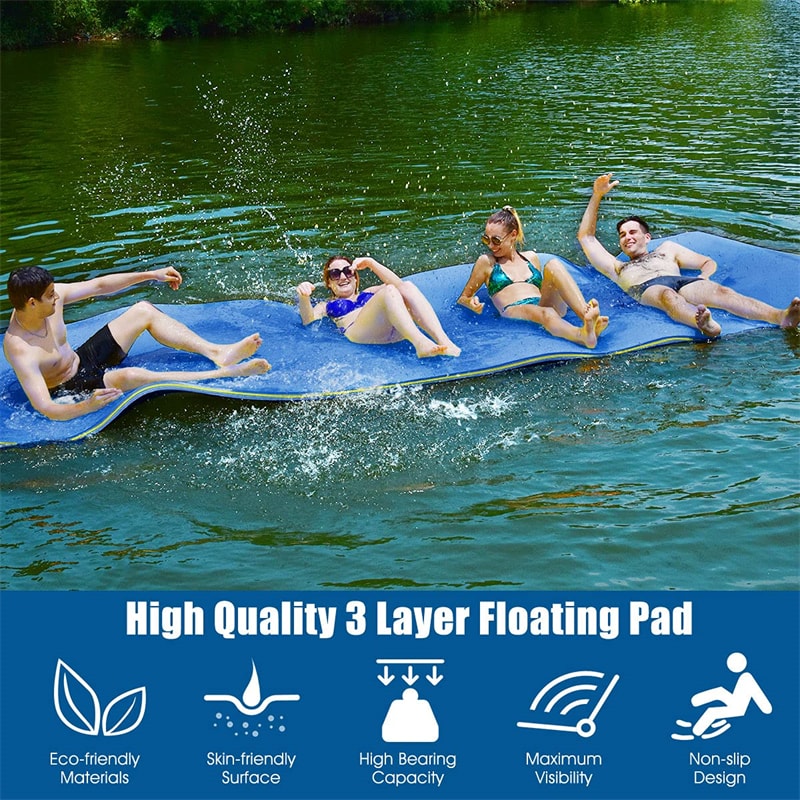 12 ft. x 6 ft. Floating Water Mat Foam Pad for Lake