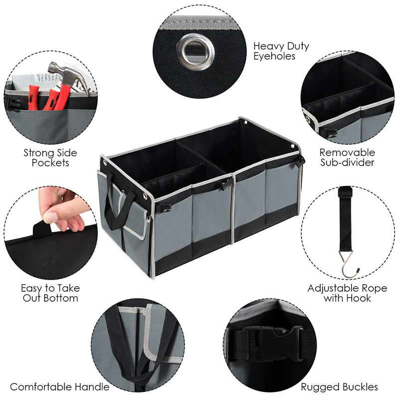 Cargo Box Rooftop Cargo Carrier 14 Cu.Ft Waterproof Roof Luggage Bag Dual-sided Opening Vehicle Roof Box with Car Trunk Organizer