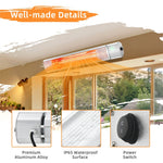 1500W Wall Mounted Patio Heater with Remote Control & 3 Heat Settings, IP65 Waterproof Electric Infrared Heater for Outdoor Indoor