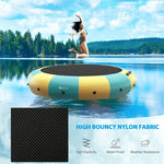 15FT Inflatable Water Trampoline Floating Lake Trampoline with 500W Electric Inflator & Rope Ladder, Recreational Water Bouncer for Pool