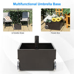 170lbs Filled Umbrella Base, Heavy Duty 2-in-1 Umbrella Stand with Wheels & Fillable Planter, Square Umbrella Holder for Patio, Poolside & Deck