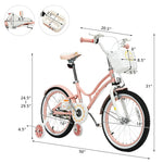 18 Inch Kids Bike, Toddler Bicycle with Removable Training Wheels & Adjustable Seat for Boys Girls