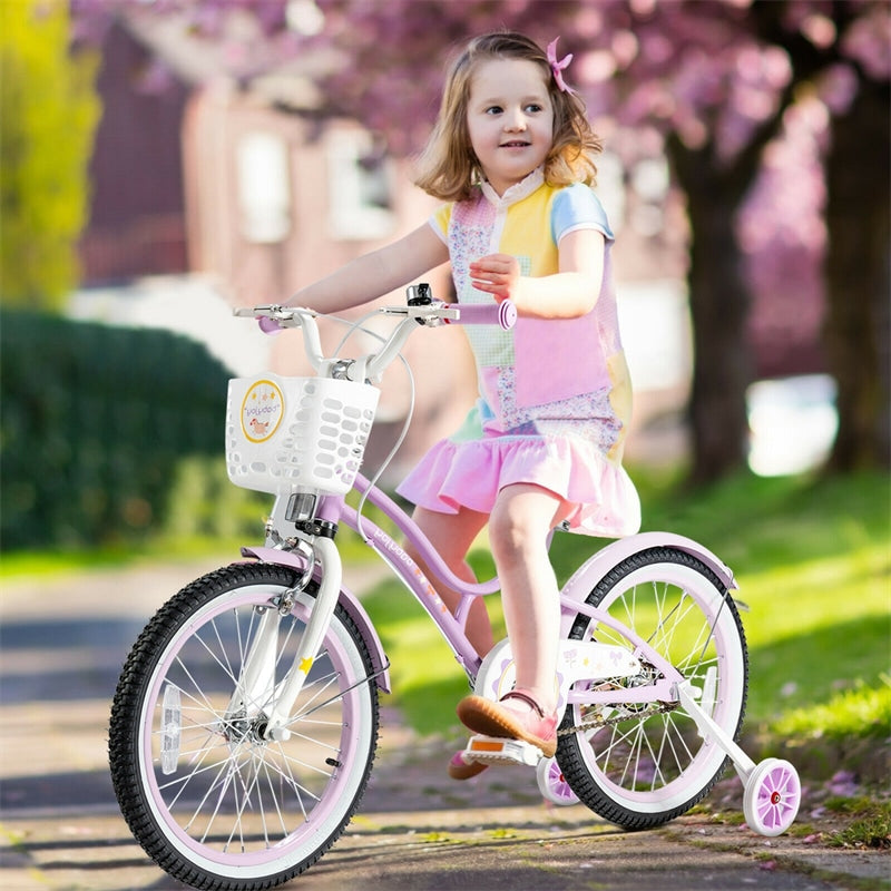 18 Inch Kids Bike, Toddler Bicycle with Removable Training Wheels & Adjustable Seat for Boys Girls