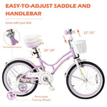 18 Inch Kids Bike, Toddler Bicycle with Removable Training Wheels & Adjustable Seat for Boys Girls