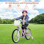 18 Inch Kids Bike, Toddler Bicycle with Removable Training Wheels & Adjustable Seat for Boys Girls