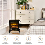 18" Electric Fireplace Stove Freestanding Stove Heater 1400W with Realistic 3D Flame Effect, Adjustable Temp, Overheat Protection