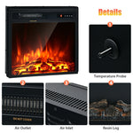 18" Electric Fireplace Insert 1500W Recessed Fireplace Stove Heater with Remote Control