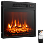 18" Electric Fireplace Insert, 1400W Recessed Freestanding Fireplace Heater with Adjustable Flame, Thermostat, Timer, Remote & Overheat Protection