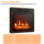 18" Electric Fireplace Insert, 1400W Recessed Freestanding Fireplace Heater with Adjustable Flame, Thermostat, Timer, Remote & Overheat Protection