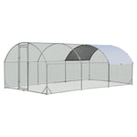 19ft Large Metal Chicken Coop Animal Chicken Run Galvanized Walk-in Poultry Cage with Waterproof & Sun Protection Cover