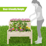 2-Tier Raised Garden Bed, Fir Wood Elevated Planter Box with Legs, Drainage Holes, 220LBS Capacity for Vegetables Herbs Flowers, Outdoor Patio