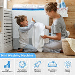 Portable Washing Machine 2-in-1 Mini Compact Twin Tub Laundry Washer Spin Dryer Combo 22LBS Capacity with Timer Control