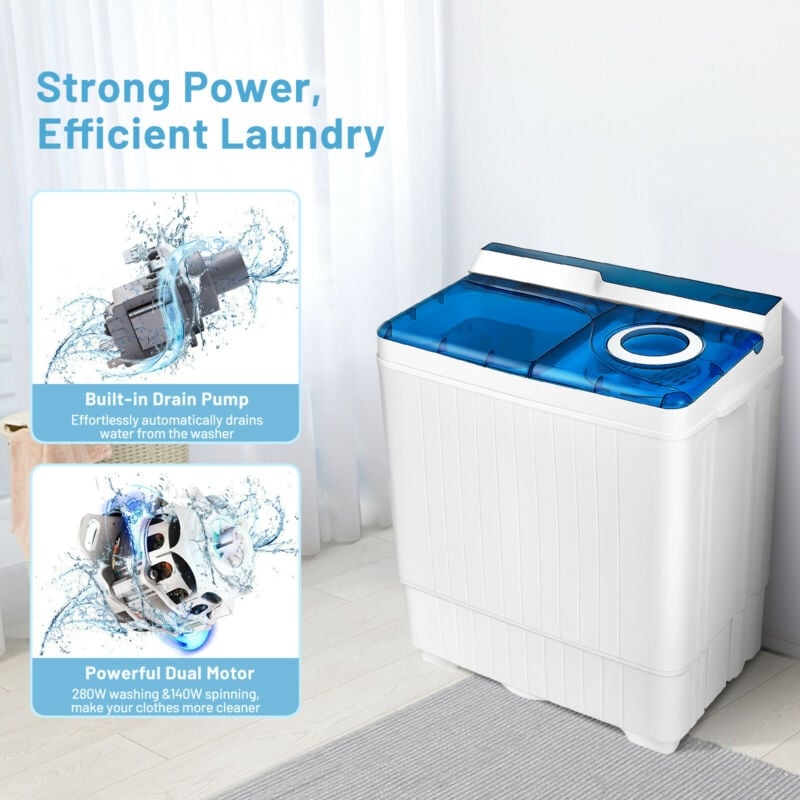 Compact Portable Washer/Dryer with Mini Washing Machine and Spin