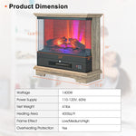 27" Freestanding Fireplace 1400W 3-Sided Electric Fireplace Heater with 3-Level Vivid Flame & Thermostat