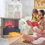 27" Electric Fireplace, 1400W Freestanding Fireplace Heater with 3-Level Flame, Thermostat, 6H Timer, Overheat Protection for Living Room