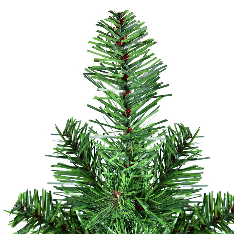 2FT Mini Tabletop Christmas Tree, Green Artificial Spruce Xmas Tree with 96 PVC Branch Tips & Cloth Bag Base for Home Office Decor