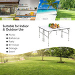 2PCS Aluminum Outdoor Folding Picnic Table Height Adjustable with Carrying Handle