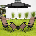 2 PCS Outdoor Folding Zero Gravity Chairs Lounge Chairs Reclining Patio Chairs