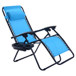 2 PCS Outdoor Folding Zero Gravity Chairs Lounge Chairs Reclining Patio Chairs