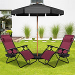 2 PCS Outdoor Folding Zero Gravity Chairs Lounge Chairs Reclining Patio Chairs