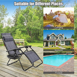 2 PCS Outdoor Folding Zero Gravity Chairs Lounge Chairs Reclining Patio Chairs