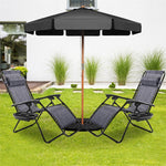 2 PCS Outdoor Folding Zero Gravity Chairs Lounge Chairs Reclining Patio Chairs