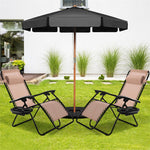 2 PCS Outdoor Folding Zero Gravity Chairs Lounge Chairs Reclining Patio Chairs