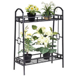 2 Tier Outdoor Metal Plant Stand Flower Pot Rack Display Holder - Bestoutdor