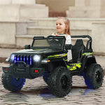 2-Seater Ride-On Truck for Kids, 12V Battery Powered Electric Vehicle with Remote Control & LED Lights, Ride-On Car for Boys Girls Gifts