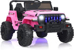 2-Seater Ride-On Truck for Kids, 12V Battery Powered Electric Vehicle with Remote Control & LED Lights, Ride-On Car for Boys Girls Gifts