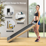 2 in 1 Folding Treadmill 2.25HP Superfit Under Desk Treadmill with Dual Display, Remote & Smart App Control, Walking Pad Treadmill for Home