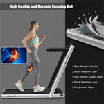 2 in 1 Folding Treadmill 2.25HP Superfit Under Desk Treadmill with Dual Display, Remote & Smart App Control, Walking Pad Treadmill for Home