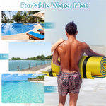 Floating Water Pad 3-Layer Tear Resistant XPE Foam Water Mat 83" x 26" Foam Pool Float with Rolling Pillow Design for Lake Water Activities