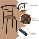 3-Piece Small Dining Table Chair Set Space-Saving Bistro Set with Shelf Storage & Metal Frame