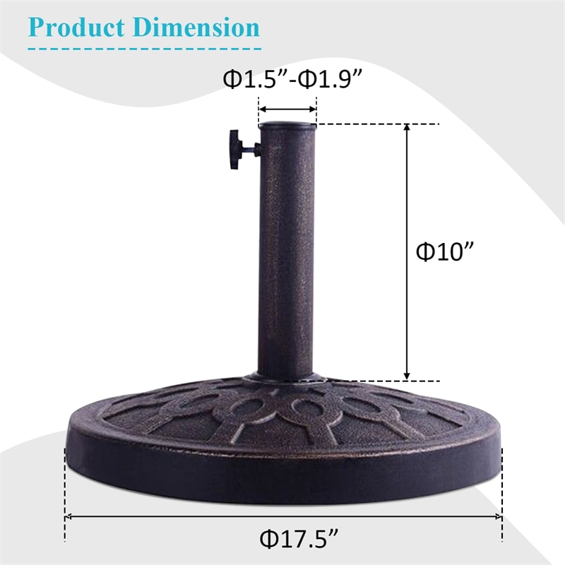 30lbs 18" Heavy Duty Round Umbrella Base Stand