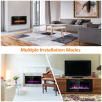 36" Recessed Electric Fireplace Ultra Thin Wall Mounted Fireplace with Touch Screen