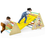 3 in 1 Pikler Triangle Climber Wooden Toddler Climbing Ladder Kids Montessori Play Gym Set Ladder Climber with Sliding Ramp