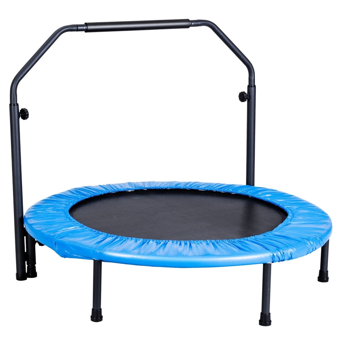 40" Foldable Mini Rebounder Trampoline with Adjustable Foam Handrail