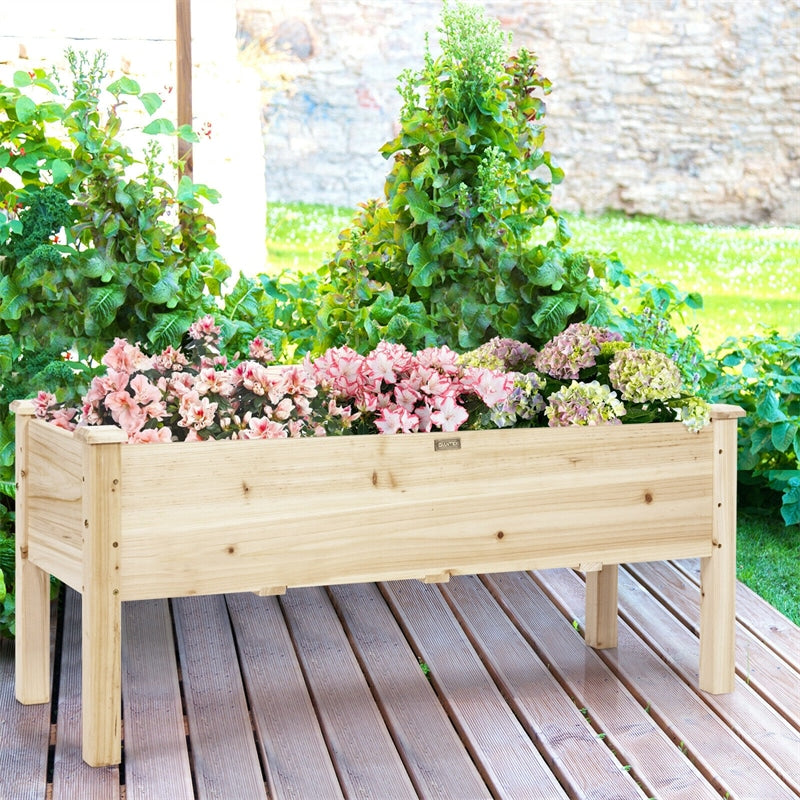 Wood Raised Garden Bed Elevated Planter Box for Vegetables Flowers - 47.5" L x 17" W