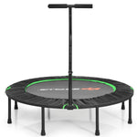 47" Mini Foldable Fitness Trampoline Rebounder Exercise with Adjustable Handrail Padded Cover