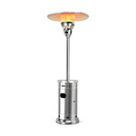 48,000 BTU Propane Patio Heater, Stainless Steel Outdoor Heater with Tip-Over & Flameout Protection, Easy Ignition, Portable Standing Heater On Wheels