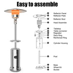 50,000 BTU Propane Patio Heater, Portable Standing Outdoor Heater w/ Wheels, Shelf Tabletop, Easy Ignition, Auto Shut Off & Tip-Over Protection