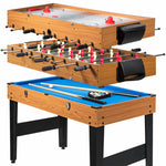 3-in-1 Multi Game Table, 48" Combination Game Table with Foosball, Hockey & Billiards, Combo Game Set for Game Rooms, Home, Bar, Party, Family Fun