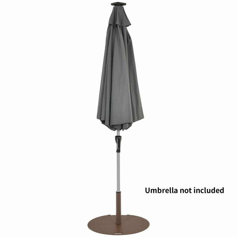 50LBS Steel Patio Umbrella Base with Wheels, 27.5" Heavy Duty Outdoor Round Umbrella Stand for Poolside Backyard Garden Lawn