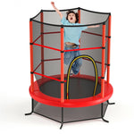 55" Round Kids Trampoline Outdoor Indoor Toddler Trampoline Bouncing Jumping Mat with Safety Enclosure Net