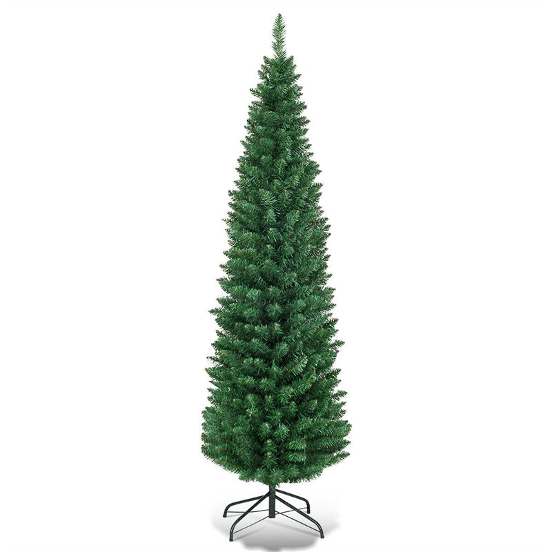 5ft PVC Artificial Slim Pencil Christmas Tree with Metal Stand