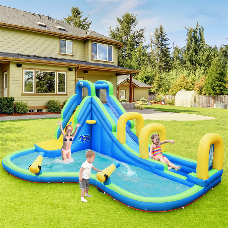 Inflatable Water Slide 16x12FT Mega Waterslide Park with Adventure Long Slide & Splash Pool for Kids Backyard Party Gifts